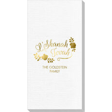 Floral L'Shanah Tovah Luxury Deville Guest Towels