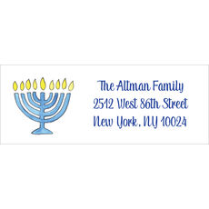 Hanukkah Menorah Return Address Labels