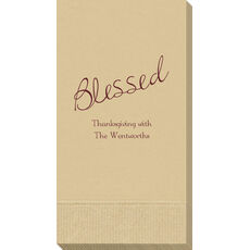 Expressive Script Blessed Guest Towels