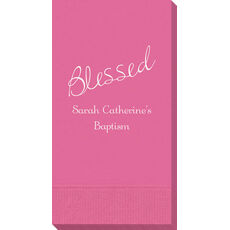 Expressive Script Blessed Guest Towels
