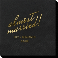 Expressive Script Almost Married Napkins