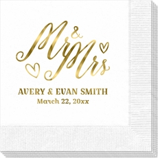 Mr. and Mrs. Hearts Napkins