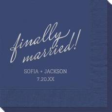 Expressive Script Finally Married Napkins