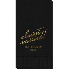 Expressive Script Almost Married Guest Towels