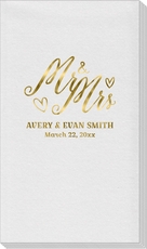 Mr. and Mrs. Hearts Linen Like Guest Towels