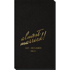 Expressive Script Almost Married Linen Like Guest Towels