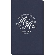 Mr. and Mrs. Best Wishes Linen Like Guest Towels