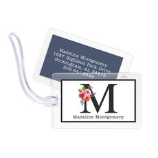 Floral Initial Luggage Tags