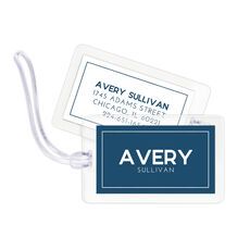 Navy Bold Name Luggage Tags