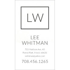 Duo Initial Frame Letterpress Contact Cards