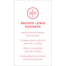 Vertical Circle Initials Letterpress Business Cards