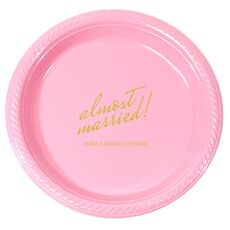 Personalized Expressive Script Almost Married Plastic Plates