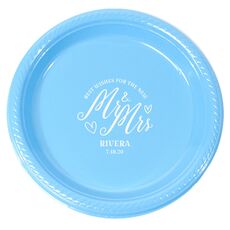 Personalized Mr. & Mrs. Best Wishes Plastic Plates
