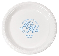 Personalized Mr. & Mrs. Best Wishes Plastic Plates