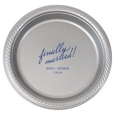 Personalized Expressive Script Finally Married Plastic Plates