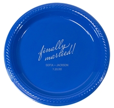 Personalized Expressive Script Finally Married Plastic Plates