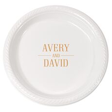 Personalized Modern Couple Detail Plastic Plates