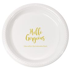 Personalized Hello Gorgeous Plastic Plates