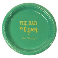 Personalized The Bar Is Open Plastic Plates