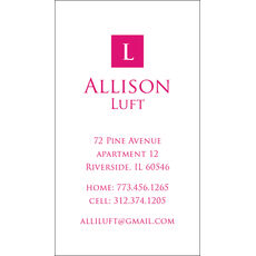 Square Initial Business Cards - Raised Ink