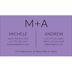Couples Contact Cards - Raised Ink