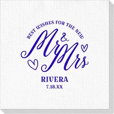 Mr & Mrs Best Wishes Luxury Deville Napkins