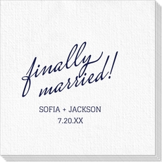 Expressive Script Finally Married Luxury Deville Napkins