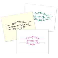 Elegant Scroll Folded Note Cards - Raised Ink