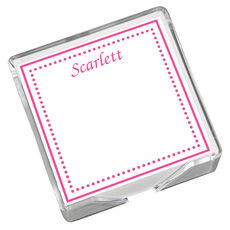 Dotty Memo Square with Acrylic Holder