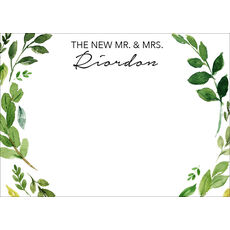 Green Vertical Vines Flat Place Cards
