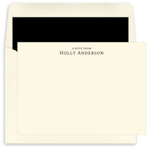 Stacked Serif Text Flat Note Cards - Raised Ink