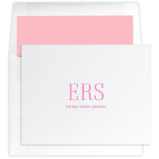 Tall Initials Folded Note Cards - Letterpress