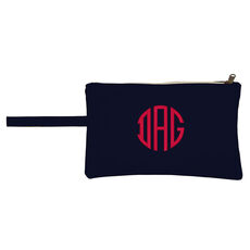 Personalized Navy Canvas Clutch Bag