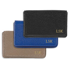 Hard Cover Personalized Leather Card Case