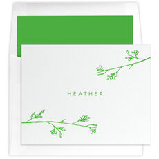 Sketched Branches Folded Note Cards - Letterpress