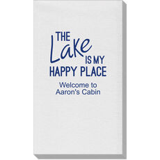 The Lake Is My Happy Place Linen Like Guest Towels