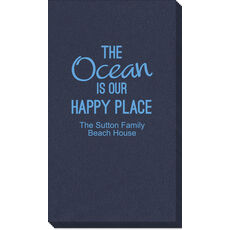 The Ocean Is Our Happy Place Linen Like Guest Towels