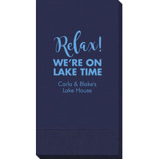 Relax We're on Lake Time Guest Towels