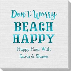 Don't Worry Beach Happy Linen Like Napkins