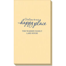 Welcome to Our Happy Place Linen Like Guest Towels