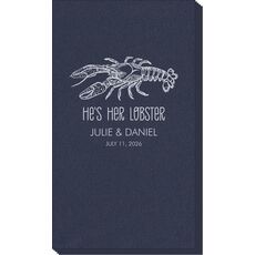 He's Her Lobster Linen Like Guest Towels