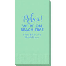 Relax We're on Beach Time Guest Towels