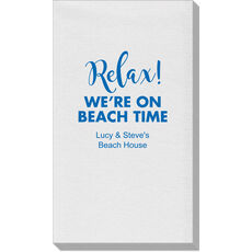 Relax We're on Beach Time Linen Like Guest Towels