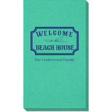 Welcome to the Beach House Sign Linen Like Guest Towels
