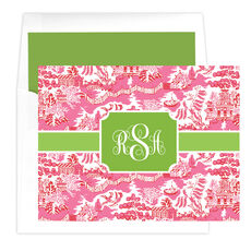Pink Chinoiserie Folded Note Cards