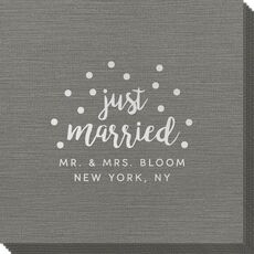 Confetti Dot Just Married Bamboo Luxe Napkins