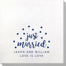 Confetti Dot Just Married Bamboo Luxe Napkins