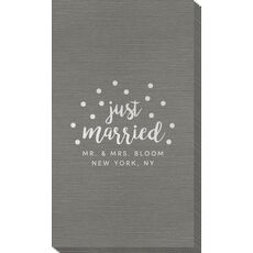 Confetti Dot Just Married Bamboo Luxe Guest Towels