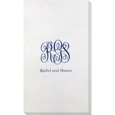 Script Monogram with Text Bamboo Luxe Guest Towels