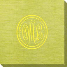 Double Circle Monogram Bamboo Luxe Napkins